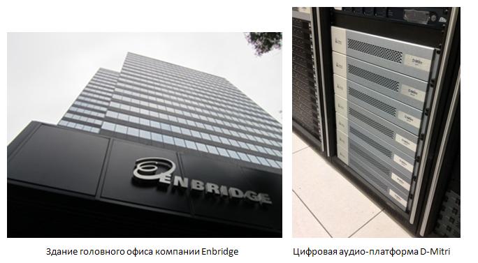 Фасад головного офиса компании Enbridge и цифровая аудио-платформа D-Mitri.JPG